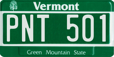 VT license plate PNT501