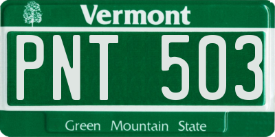 VT license plate PNT503