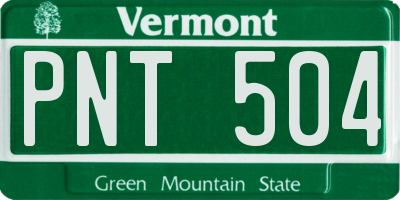 VT license plate PNT504