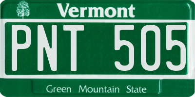 VT license plate PNT505