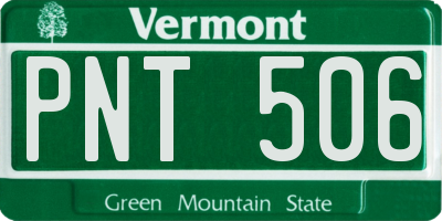 VT license plate PNT506