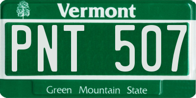 VT license plate PNT507
