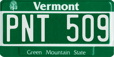 VT license plate PNT509