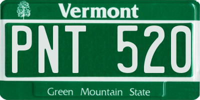 VT license plate PNT520