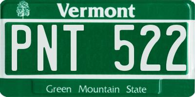 VT license plate PNT522
