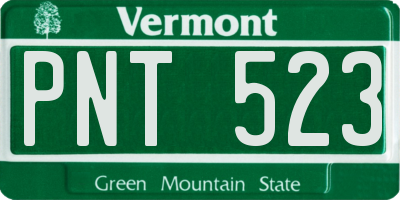 VT license plate PNT523