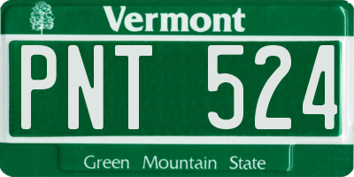 VT license plate PNT524