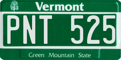 VT license plate PNT525