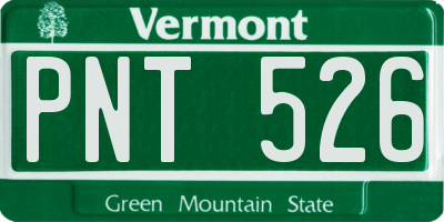 VT license plate PNT526