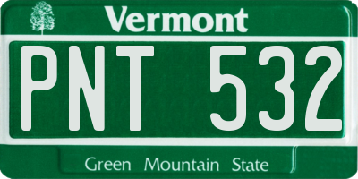 VT license plate PNT532