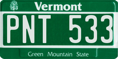 VT license plate PNT533