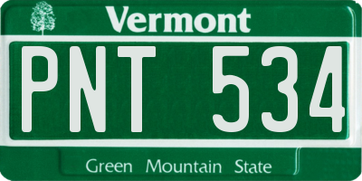 VT license plate PNT534