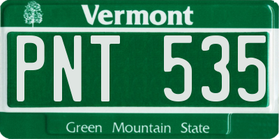 VT license plate PNT535