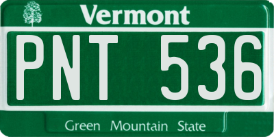 VT license plate PNT536