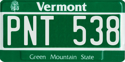 VT license plate PNT538