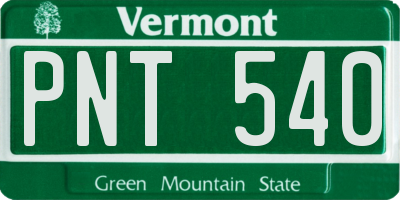 VT license plate PNT540