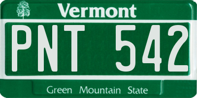 VT license plate PNT542