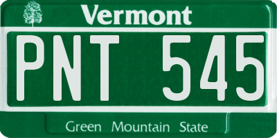 VT license plate PNT545