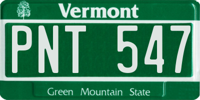 VT license plate PNT547