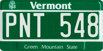 VT license plate PNT548