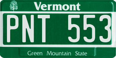 VT license plate PNT553