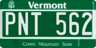 VT license plate PNT562