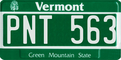 VT license plate PNT563
