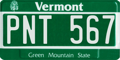 VT license plate PNT567