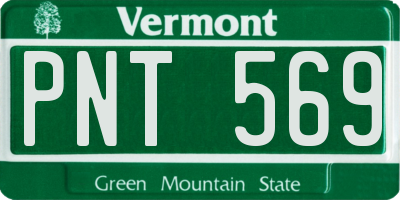 VT license plate PNT569