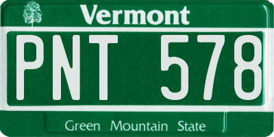 VT license plate PNT578