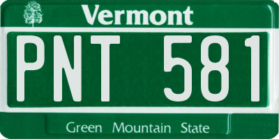 VT license plate PNT581