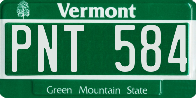 VT license plate PNT584