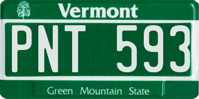 VT license plate PNT593