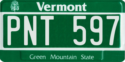 VT license plate PNT597