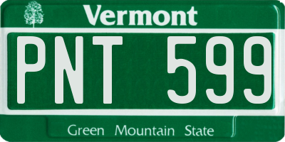 VT license plate PNT599