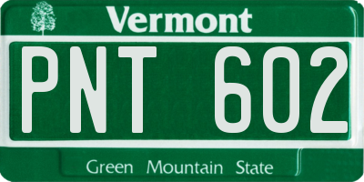 VT license plate PNT602