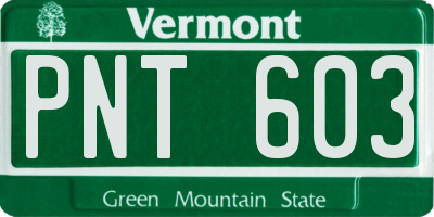 VT license plate PNT603