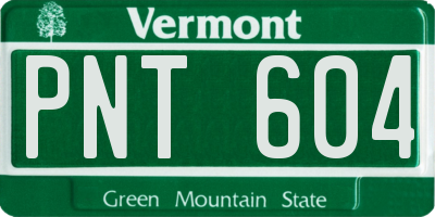 VT license plate PNT604