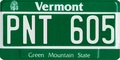 VT license plate PNT605