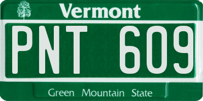 VT license plate PNT609