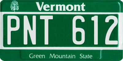 VT license plate PNT612