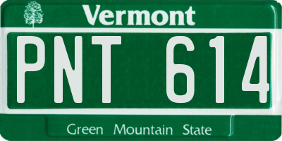 VT license plate PNT614