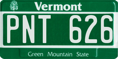 VT license plate PNT626