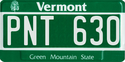 VT license plate PNT630