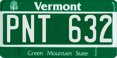 VT license plate PNT632