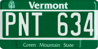 VT license plate PNT634