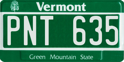 VT license plate PNT635