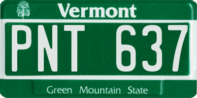 VT license plate PNT637