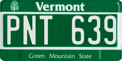 VT license plate PNT639