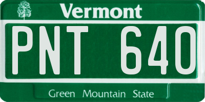 VT license plate PNT640